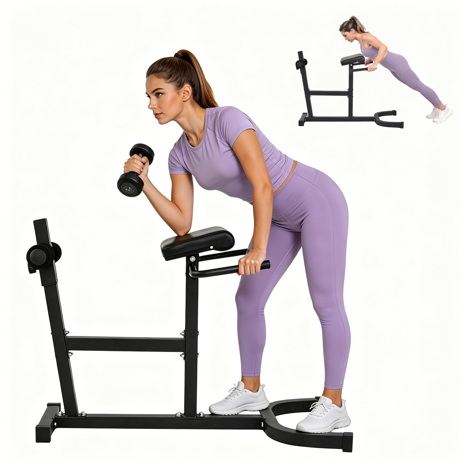 Home Gym Hamstring Exercises - Heavy Duty Roman Chair Hyperextension Bench