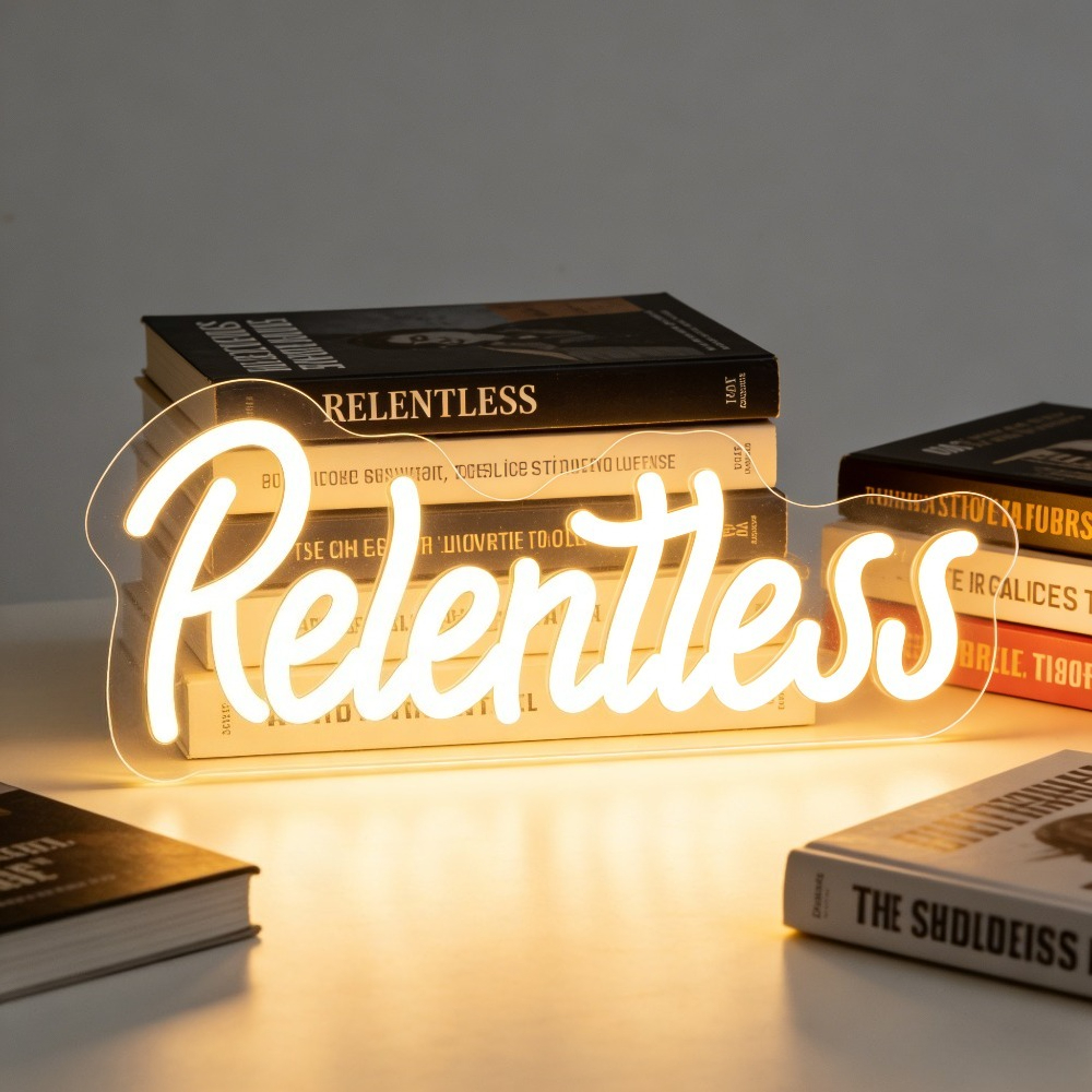 Home Gym Quotes - Relentless Motivational Neon Sign LED Wall