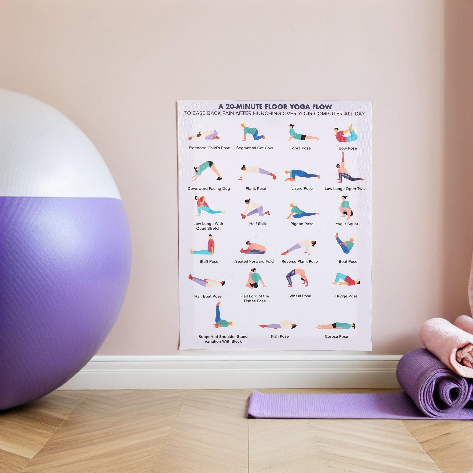 Yoga Poses Poster Wall Art Woo – Home Gym Room Bewertung und Preis