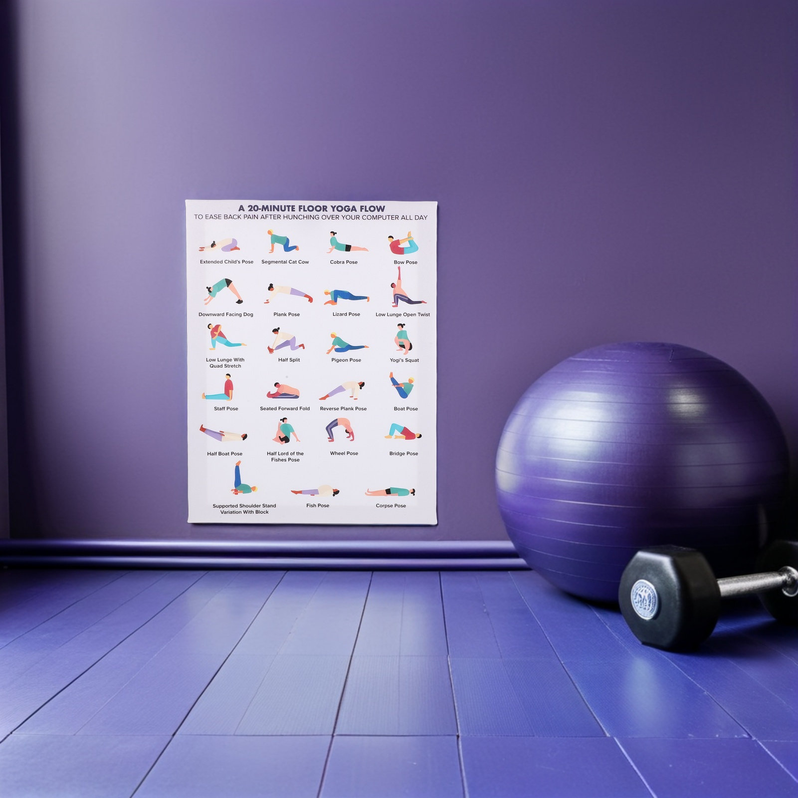 Yoga Poses Poster Wall Art Woo – Home Gym Room Bewertung und Preis