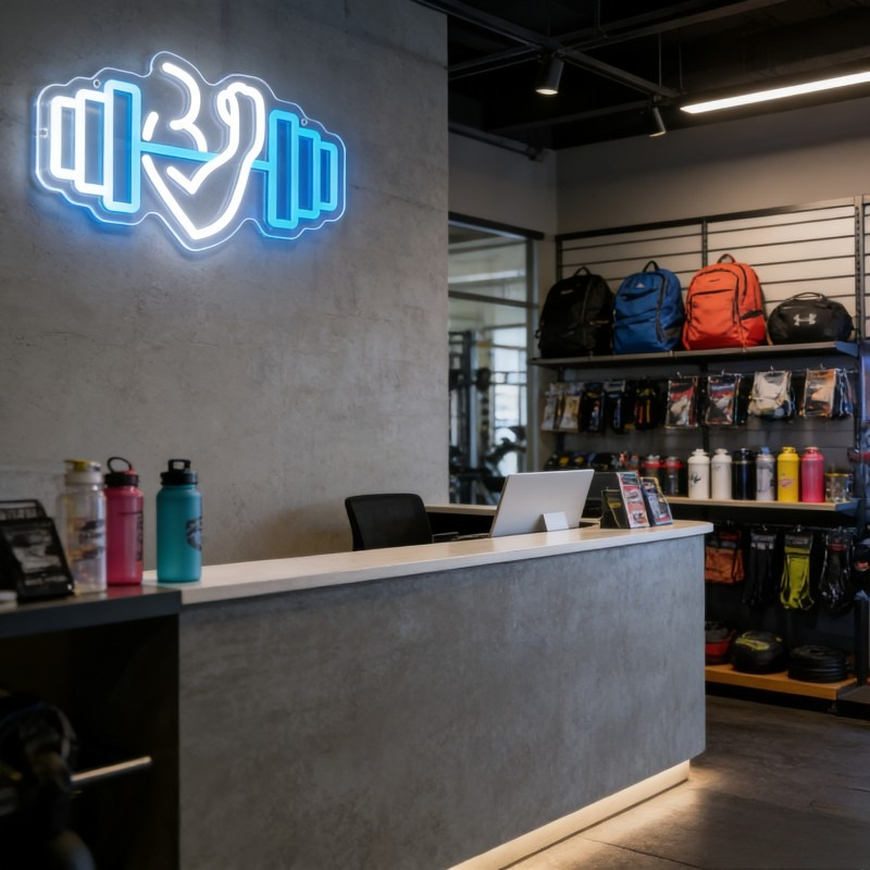 Bicep Dumbbell Neon Sign LED W – Home Gym Quotes Bewertung und Preis