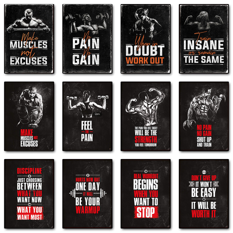 Fitness Sports Poster Bodybuil – Home Gym Quotes Bewertung und Preis